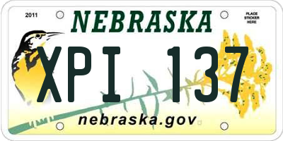 NE license plate XPI137