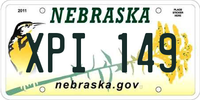 NE license plate XPI149