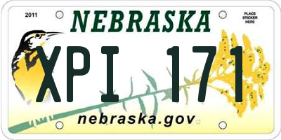 NE license plate XPI171