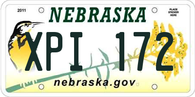 NE license plate XPI172