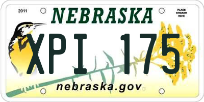 NE license plate XPI175