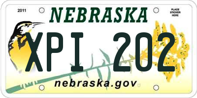 NE license plate XPI202