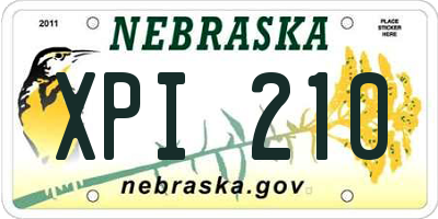 NE license plate XPI210
