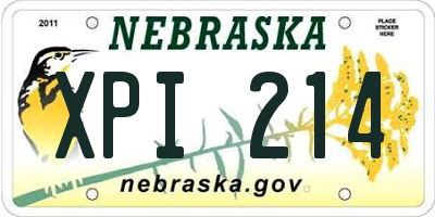NE license plate XPI214