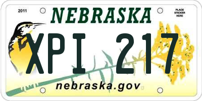 NE license plate XPI217