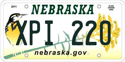 NE license plate XPI220