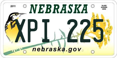 NE license plate XPI225