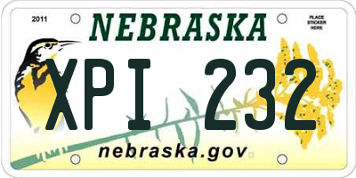 NE license plate XPI232