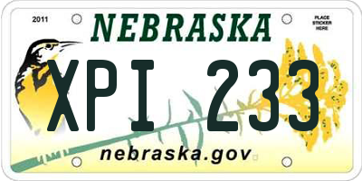 NE license plate XPI233