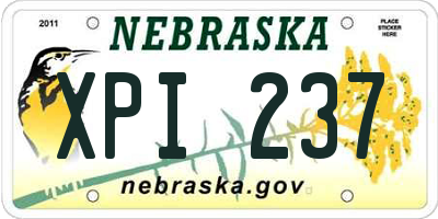 NE license plate XPI237