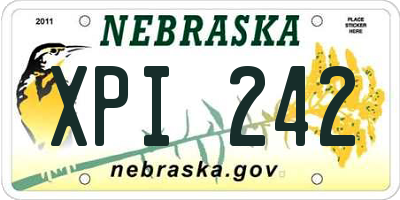 NE license plate XPI242