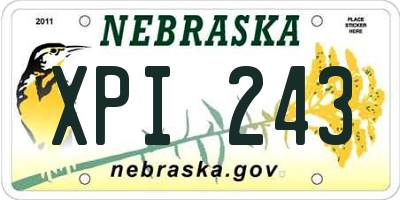 NE license plate XPI243