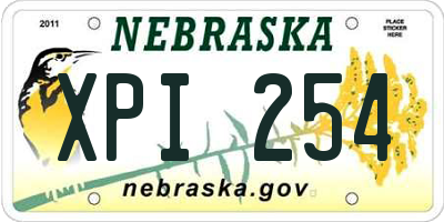 NE license plate XPI254