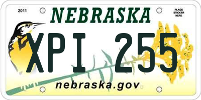 NE license plate XPI255