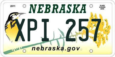 NE license plate XPI257