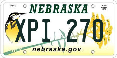 NE license plate XPI270