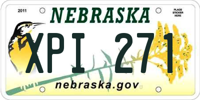 NE license plate XPI271