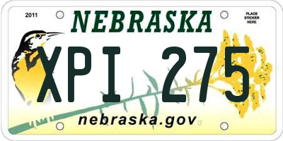NE license plate XPI275