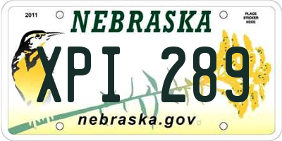 NE license plate XPI289