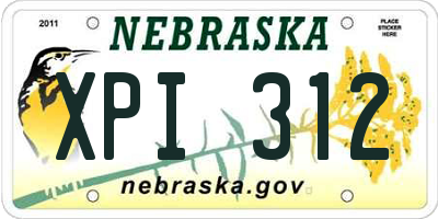 NE license plate XPI312