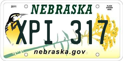 NE license plate XPI317