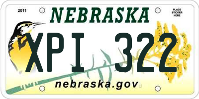 NE license plate XPI322