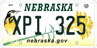 NE license plate XPI325