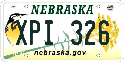 NE license plate XPI326
