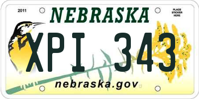 NE license plate XPI343