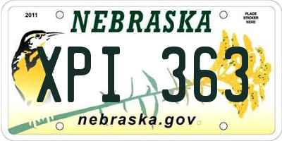 NE license plate XPI363
