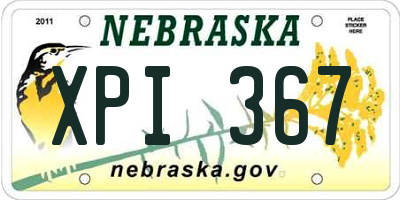 NE license plate XPI367
