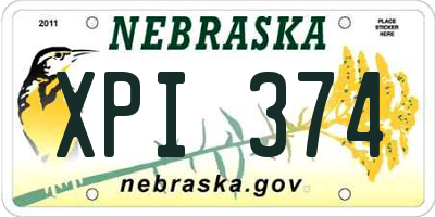 NE license plate XPI374