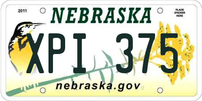 NE license plate XPI375
