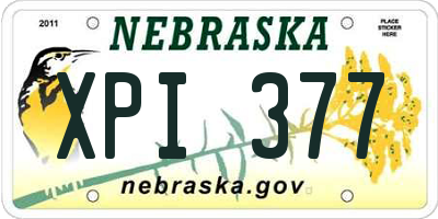 NE license plate XPI377