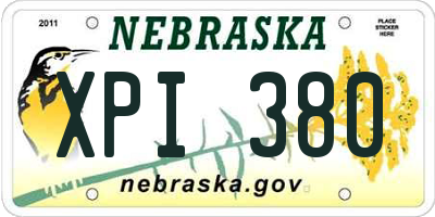NE license plate XPI380