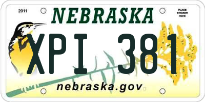 NE license plate XPI381