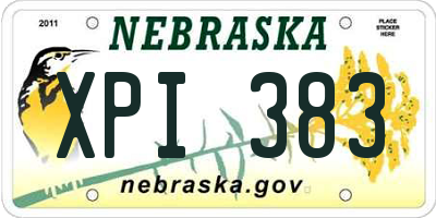 NE license plate XPI383