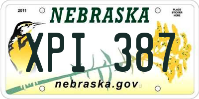 NE license plate XPI387