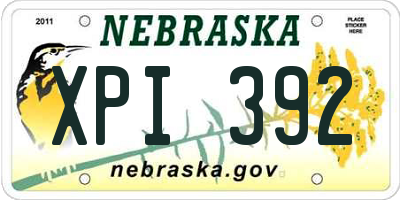 NE license plate XPI392