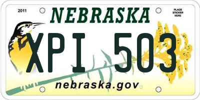 NE license plate XPI503