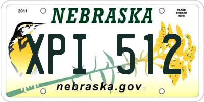 NE license plate XPI512