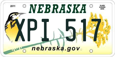 NE license plate XPI517
