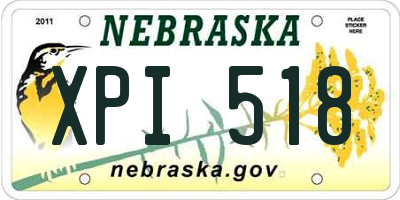 NE license plate XPI518