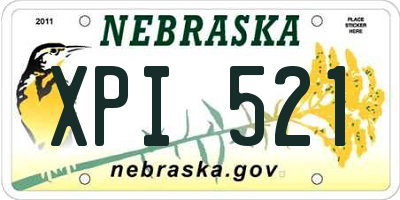 NE license plate XPI521