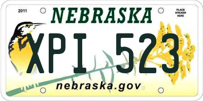 NE license plate XPI523