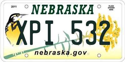 NE license plate XPI532