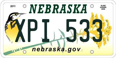NE license plate XPI533