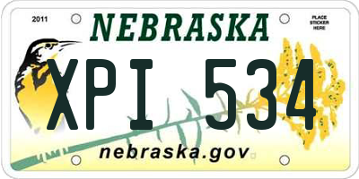 NE license plate XPI534