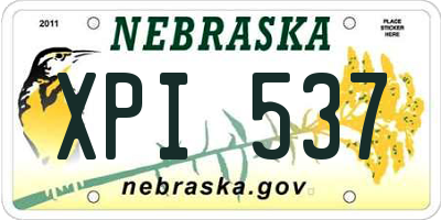 NE license plate XPI537