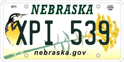 NE license plate XPI539